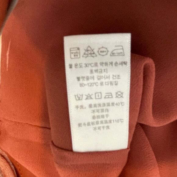 Naked Zebra Pearl Embellished Split Sleeve Blouse Rusty Mauve Flowy Long Sleeve - Picture 8 of 9